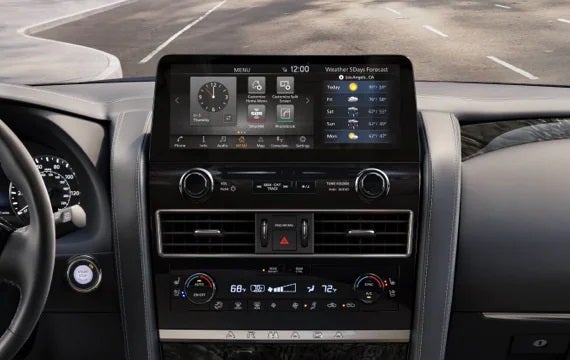 2023 Nissan Armada touchscreen and front console | Lupient Nissan in Brooklyn Park MN