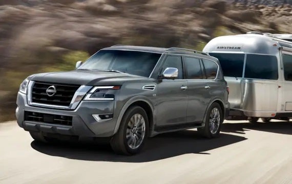 2023 Nissan Armada towing an airstream | Lupient Nissan in Brooklyn Park MN