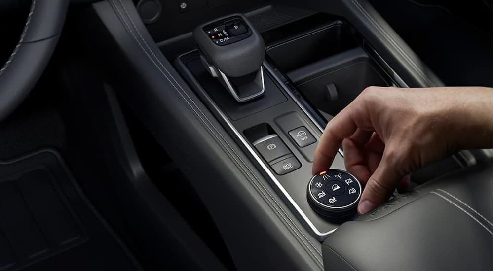 The center console in a 2025 Nissan Pathfinder.