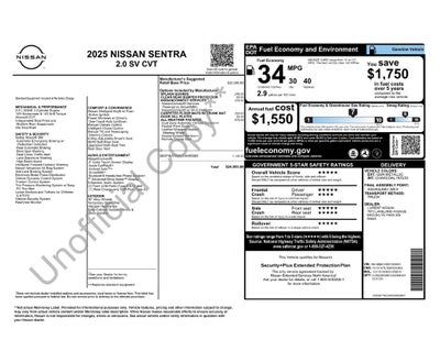 2025 Nissan Sentra SV