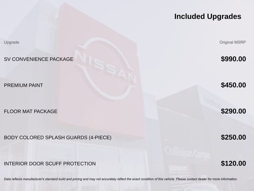 2026 Nissan Sentra SV Convenience Package