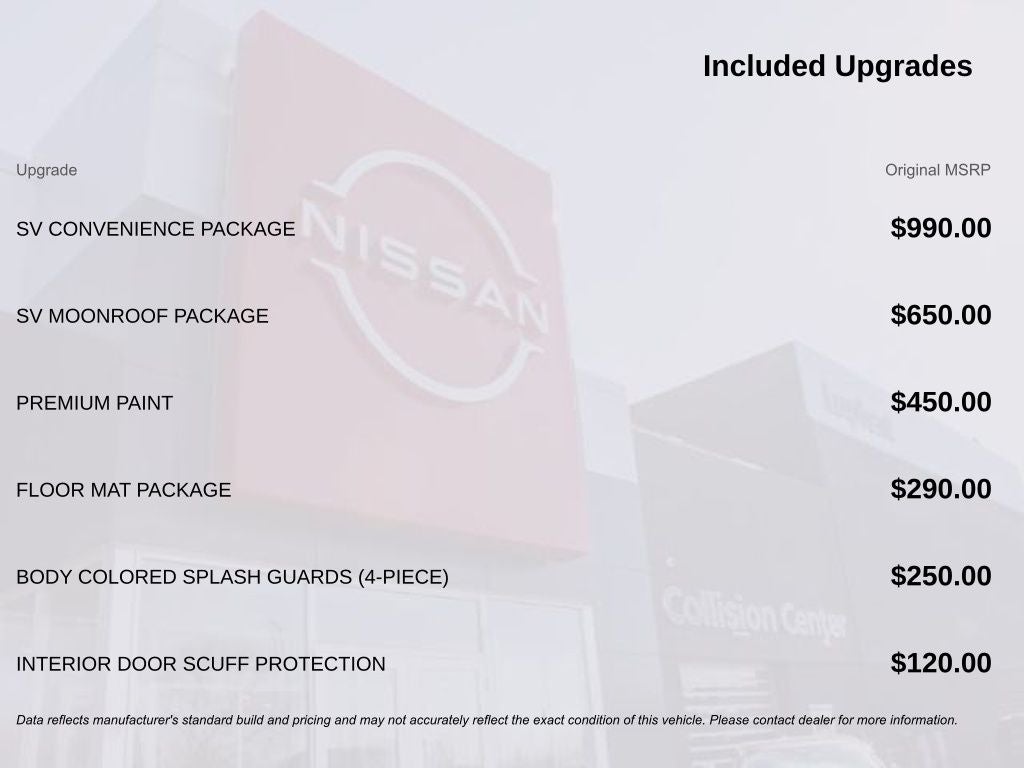 2026 Nissan Sentra SV Convenience Package