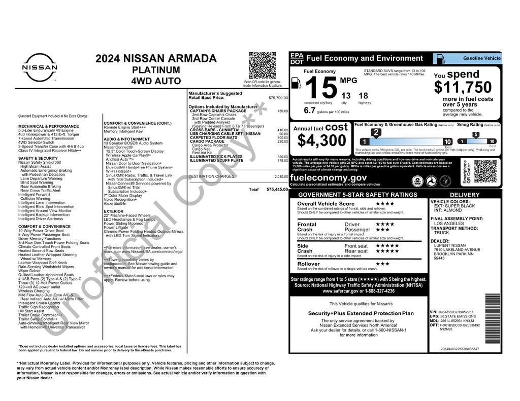 2024 Nissan Armada Platinum