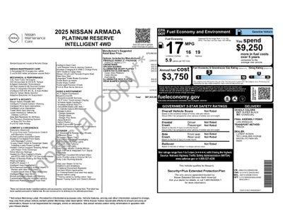 2025 Nissan Armada Platinum Reserve Reserve