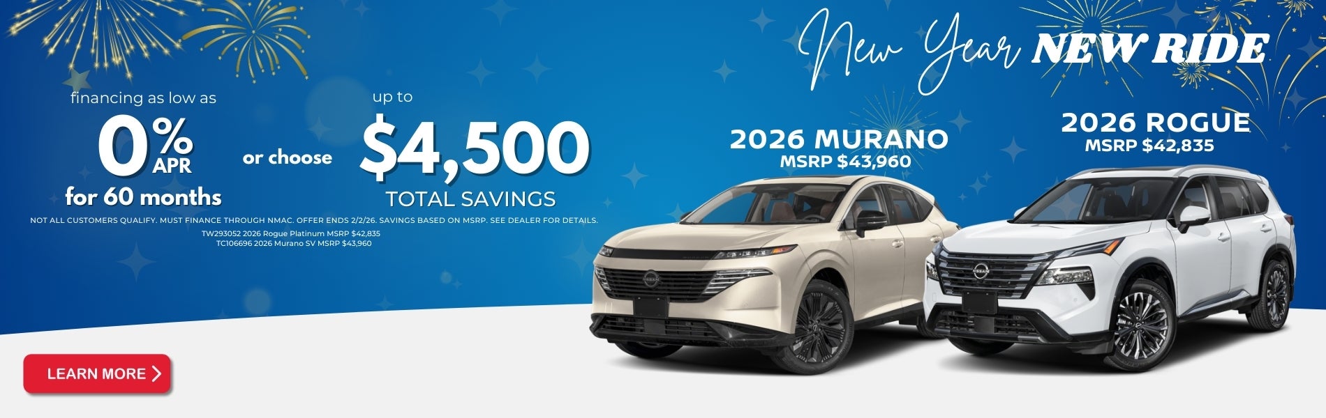 Murano Rogue APR Bonus Cash