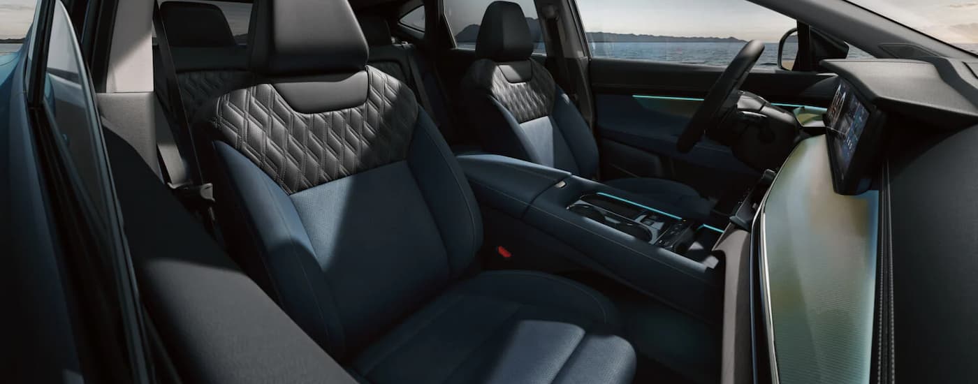 Blue and black leather seats in a 2025 Nissan Murano